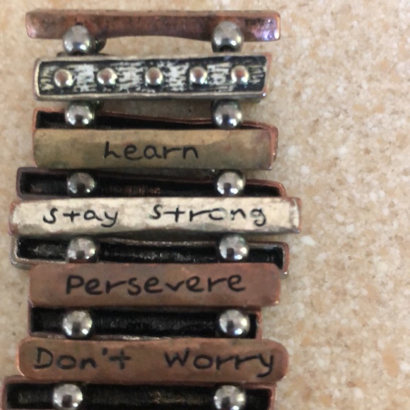 mixed metal inspirational stretchy bracelet - Picture 4 of 6